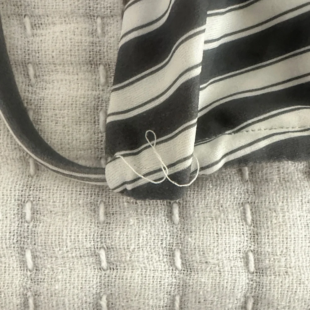 Acacia Striped Triangle Bikini Top in Gray and White - Picture 4 of 6